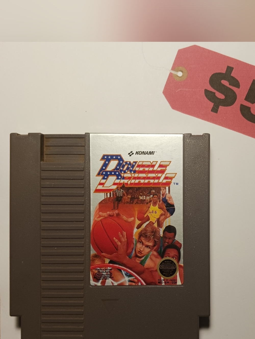 Nintendo Double Dribble NES Cartridge Video Game With Dust Sleeve
